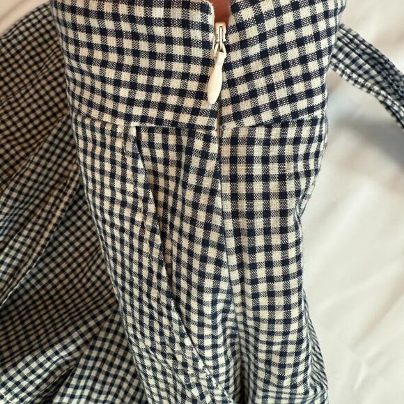 CARTONNIER BY ANTHROPOLOGY Gingham Tie Waist Shorts Women White/Blue Sz 0 - Picture 7 of 14